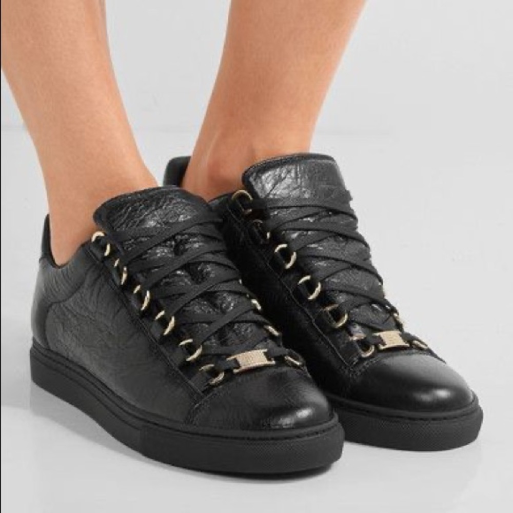 Balenciaga Arena Leather Low Top Sneakers